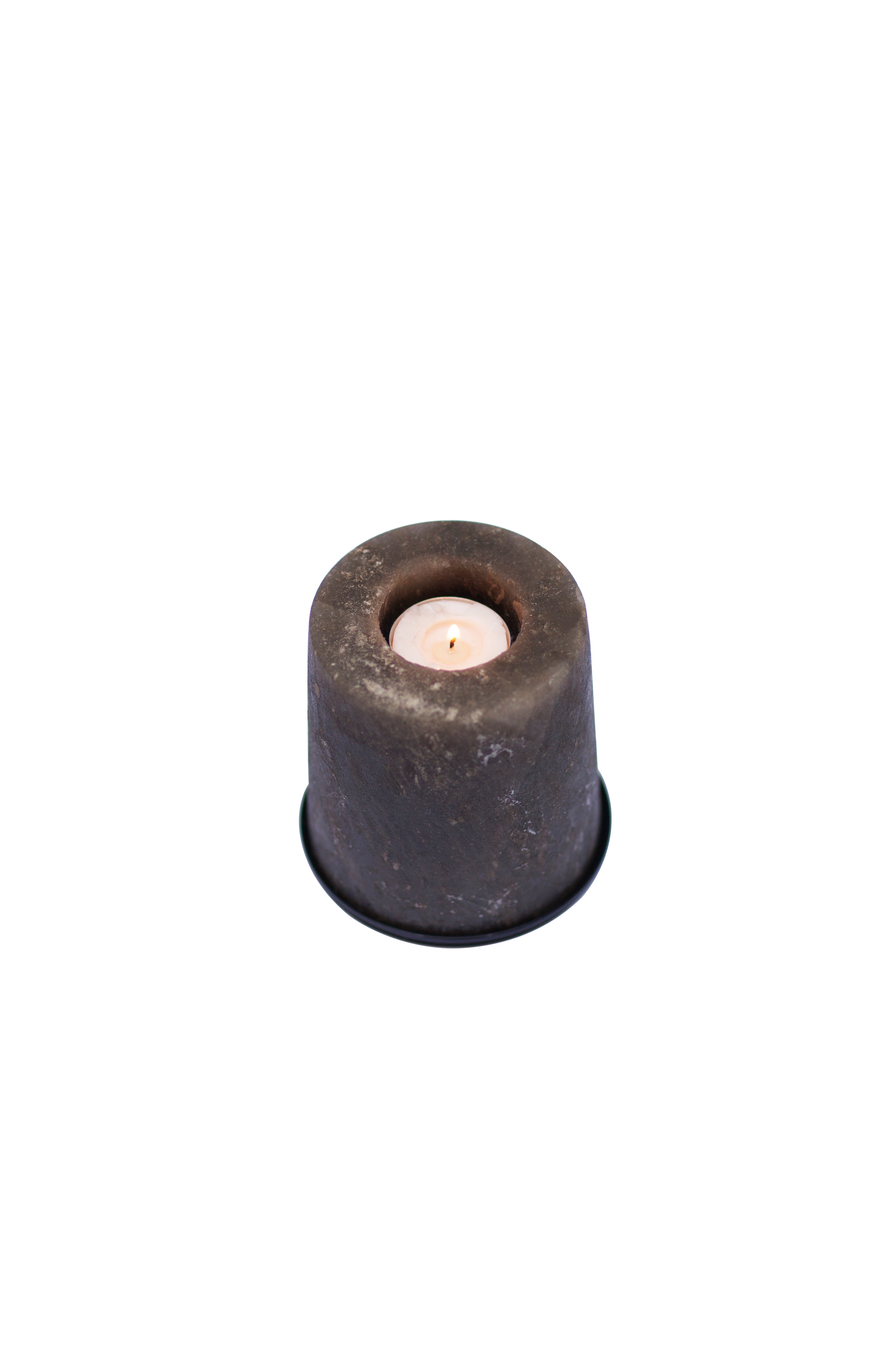 Grey Potohar Salt Candle Stand